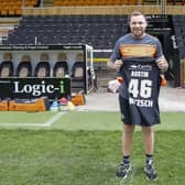 Tigers signing Blake Austin reveals his squad number at the Jungle on Thursday. Picture by Simon Hall/OMH Rugby Pics/Castleford Tigers.