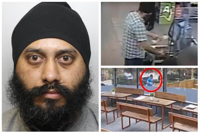 Satpreet Gandhi was jailed for life this afternoon. He was seen on CCTV buying the knife he used to kill his estranged wife, and hanging around outside her flat minutes before she died.