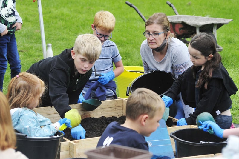 Young visitors were digging into history with Archaeology Scotland's test pits.