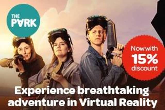 Solve puzzles, work with your team, or shoot-em-up – this Virtual Reality experience will literally keep you on your toes