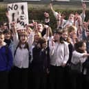 Pupils from Guiseley School protest against the war in Iraq outside St Mary's School at Menston in March 2003.