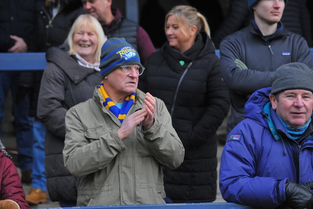 Supporters at Rhinos' Boxing Day win over Wakefield Trinity.