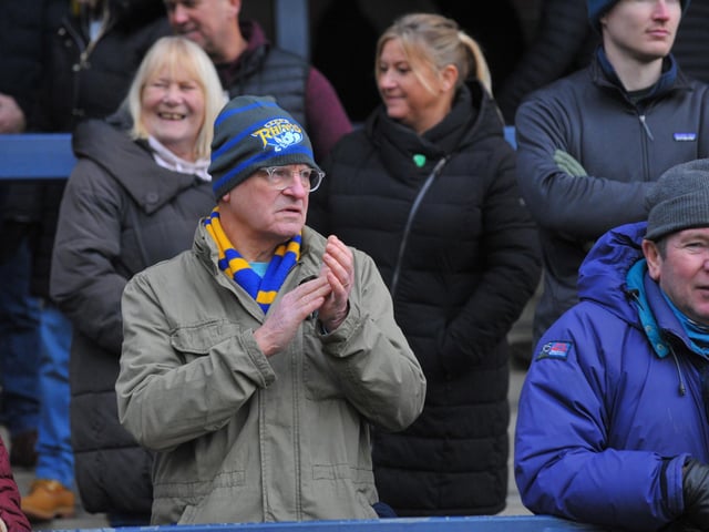 Supporters at Rhinos' Boxing Day win over Wakefield Trinity.