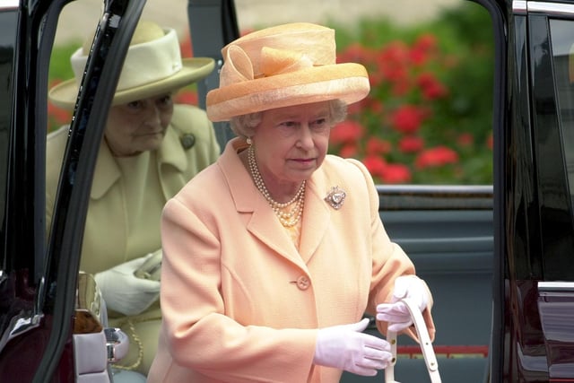The Queen arrives at Leeds Civic Hall.