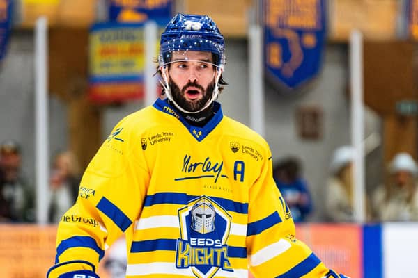 DOUBLE DELIGHT: Matt Bissonnette scored twice in the 7-5 win over Milton Keynes Lightning on Sunday night. Picture: Kev Bland/Knights Media.