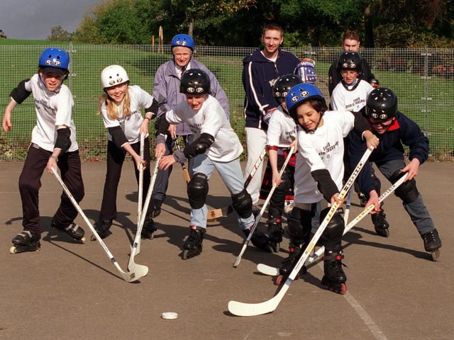 Great Britain roller hockey captain Phil Brook was on hand at Cross Flatts Park and South Leeds Sports Centre in October 1998 to give exclusive coaching sessions to would-be new players.