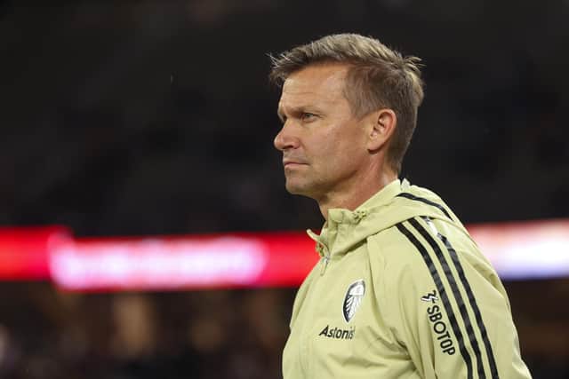 PERTH, AUSTRALIA - JULY 22: Jesse Marsch the head coach / manager of Leeds United during the Pre-Season friendly match between Leeds United and Crystal Palace at Optus Stadium on July 22, 2022 in Perth, Australia. (Photo by Matthew Ashton - AMA/Getty Images)