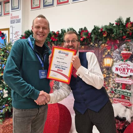 Chris Gaunt presented with the award by Matt The Butler