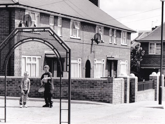 New walls, fencing, windows, pavements and landscaping had transformed Coldcotes Walk in July 1992.