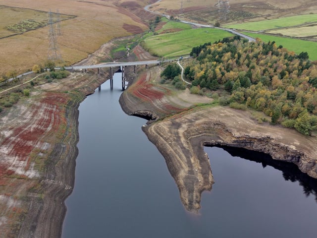 Baitings Reservoir on October 16 after Storm Amy. (Photo by Christopher Furlong/Getty Images)
