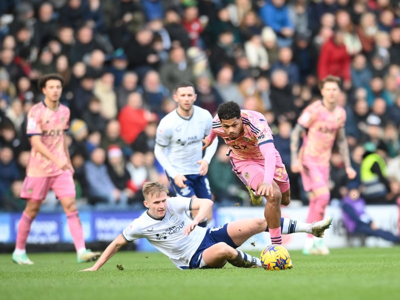 6 - A hard one to mark on a frustrating afternoon for the attacker but he was the one to really take the game to Preston when Leeds went down to ten men.