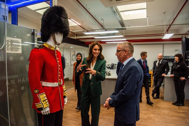 Amanda McLaren, AW Hainsworth’s managing director, said after the visit: “She was fascinated by some of the traditional processes and also things like the dye house where she could see the fabric that is worn by the Buckingham Palace guards…being dyed red, and it really brought home to her the intricacies of the process and the skills of our people.”
