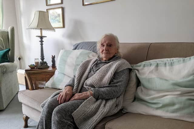 Sheila Isaacs, from Alwoodley, says she suffers from low moods because a semi mature oak, which stands at an estimated 60 foot tall, overshadows her living room. Picture: LDR