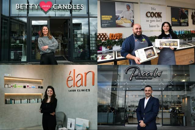 Clockwise from top left: Tania Howe, owner of Betty Loves Candles, Dario Del Prete and Ayisha Cranwell at COOK, Piccolo general manager Fracesco Villari and the manager at Elan Laser Clinics Diana Cuchirita (Photos by Jonathan Gawthorpe)