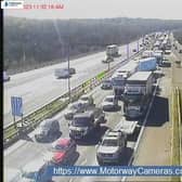 Delays are building on the M62 between Bradford and Brighouse (Photo: motorwaycameras.co.uk)