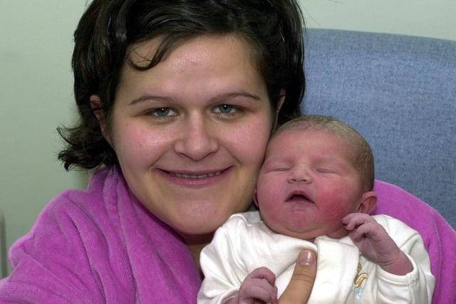 Joanne Ismay with baby Linley Rose born on Christmas Day 2003 at St James's Hospital.