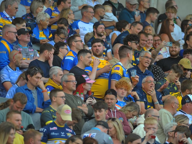 Leeds Rhinos fans at the game agianst Bradford Bulls.