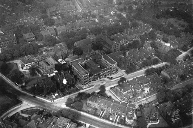 A bird's eye view of Leeds Maternity Hospital in  June 1935.