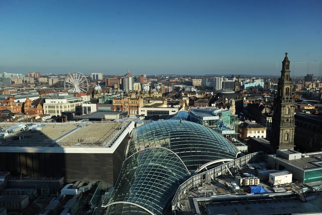 Trinity Leeds as seen from above in the weeks ahead of its opening in March 2013.