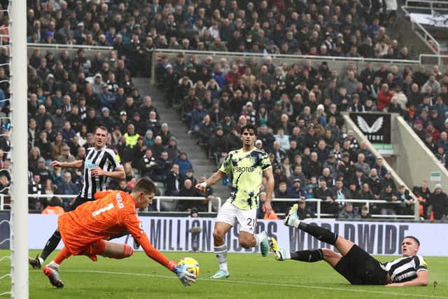 DIGGING IN - Leeds United showed the benefits of their recent focus on defensive work, at Newcastle, according to CEO Angus Kinnear. Pic: Getty