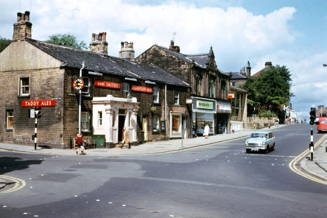The Fountain Inn in Queen Street in July 1965. The building to the right is the Benefactory which dates back to 1890. Since this picture was taken, the Fountain Inn has been extended and the shop on the right of this 1830s building has been incorporated into the public house and the other small doorway blocked up. This part of Queen Street became pedestrianised in the 1990s and there is now much more street furniture in front of the inn.