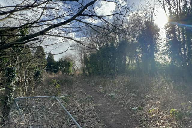 The plot of land on School Lane, Aberford, was listed with a guide price of just £5,000 on March 8