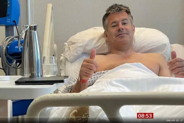 Kenny Logan recovering after his operation to remove his prostate. Picture: BBC