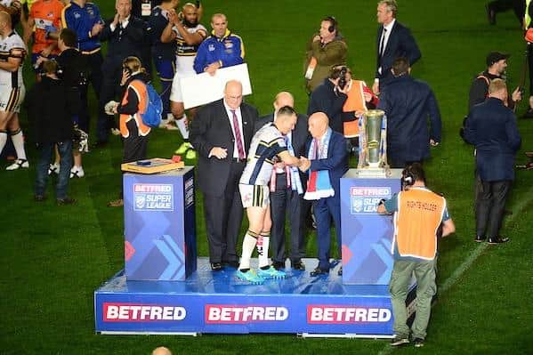 Unlike 2017, sponsors Betfred don't expect to be handing the trophy to a Rhinos player this year. Picture by SWpix.com.