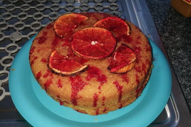 Andrew Myers said: "Blood orange drizzle cake for Halloween."