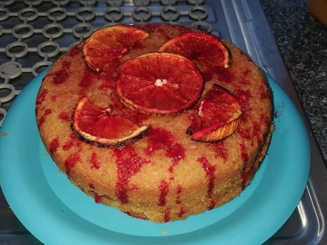 Andrew Myers said: "Blood orange drizzle cake for Halloween."
