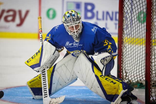 GOSP-WALL: Sam Gospel was in 'outstanding' form for Leeds Knights over the past few days, particularly at Bristol Pitbulls where he recorded a shutout in an 8-0 win, Picture: Steve Cunningham/Knights Media.