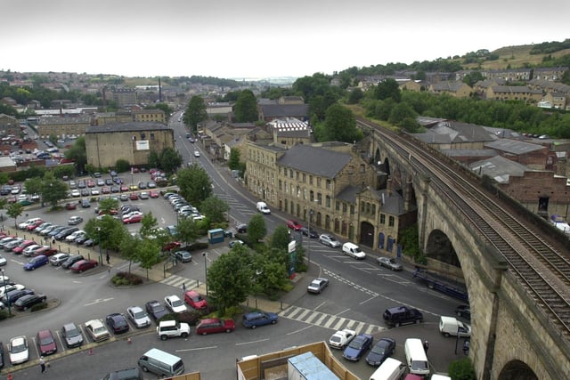 A rooftop view over Dewsbury town centre in July 2002.