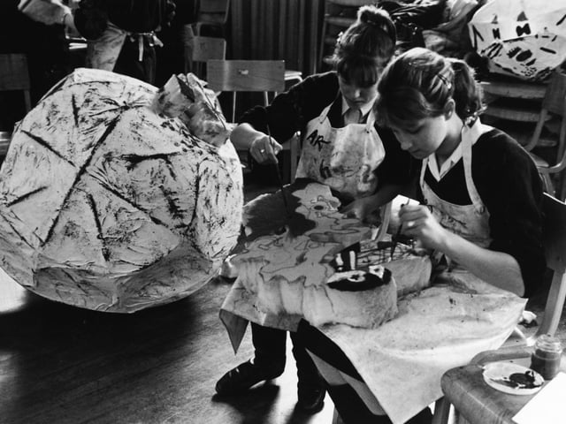 An art lesson at Morley High School.