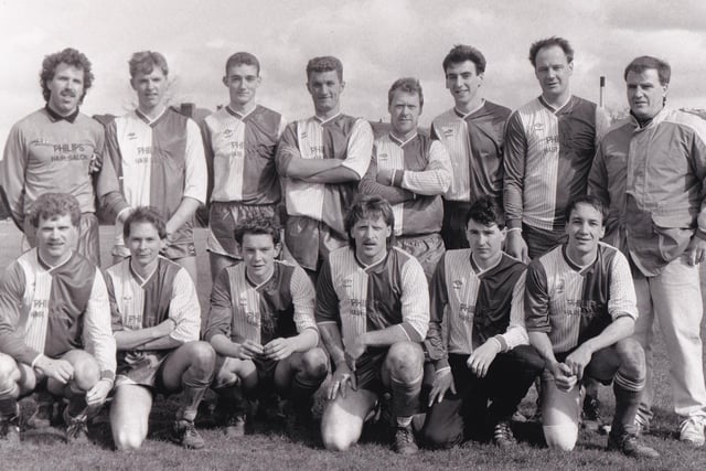 Black Rock who reached the final of the Wakefield Tetley League Division 3 Cup with a 7-2 win against Pot Oil in March 1990. Back row, from left, are Graham Wilkinson, Andrew Page, Mark Spacey, Chris Tandy, Sean McPhale, Gary Simpson, Terry Mills and John  McKinley (manager). Front row, from left, are John Gray, Graham Crossley, Stephen Fleming, Geoff Gilbert, Paul Thornton and Glyn Hayden.