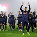 TOP MAN: Leeds United's Joel Piroe celebrates at the final whistle after his team's 2-0 victory over hosts'Stoke City at the bet365 Stadium Picture: Barrington Coombs/PA