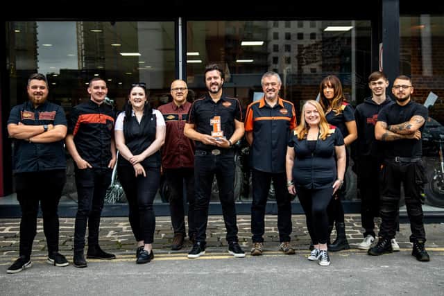 The team at Iron City Motorcycles, which is based at the Wellington Road Industrial Estate in Leeds and was named 'Dealer of the Year 2023' by industry paper Motorcycles News. Photo: Iron City Motorcycles.