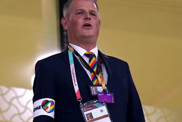 Stuart Andrew, MP for Pudsey, during the FIFA World Cup match at the Ahmad Bin Ali Stadium, Al Rayyan, Qatar. Picture: PA