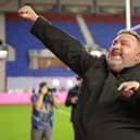 Wakefield Trinity owner Matt Ellis celebrates after last week's semi-final win at Wigan Warriors. Picture by John Clifton/SWpix.com.