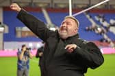 Wakefield Trinity owner Matt Ellis celebrates after last week's semi-final win at Wigan Warriors. Picture by John Clifton/SWpix.com.