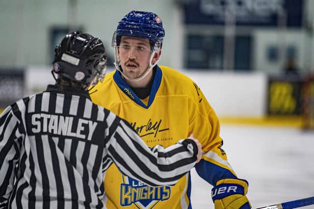 BACK BY POPULAR DEMAND: Leeds Knights import forward Matt Barron will be returning for the 2024-25 season and the defence of the team's NIHL National league crown. Picture: Tony Johnson.