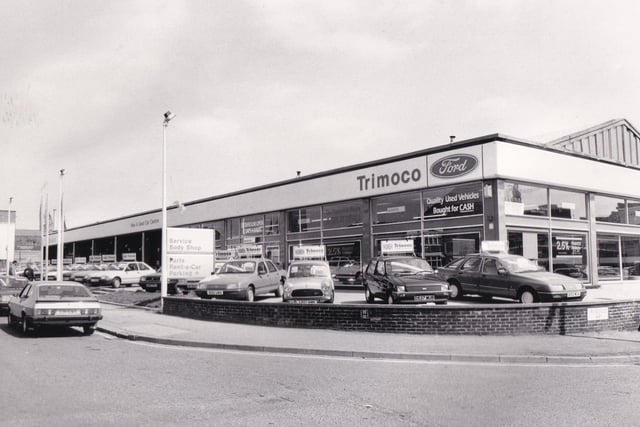 Ford dealership Trimoco pictured in May 1987.