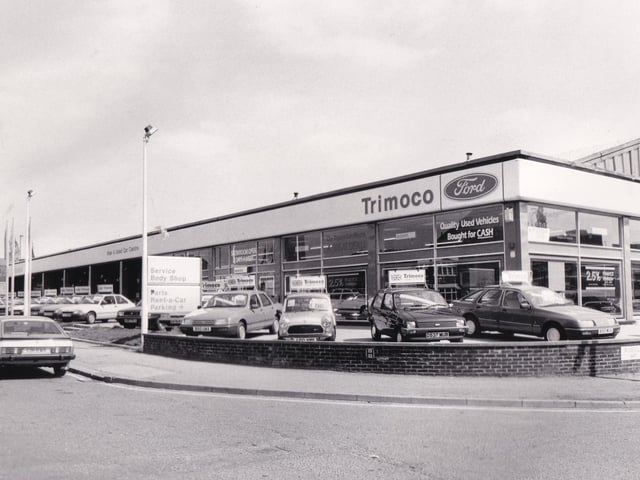 Ford dealership Trimoco pictured in May 1987.