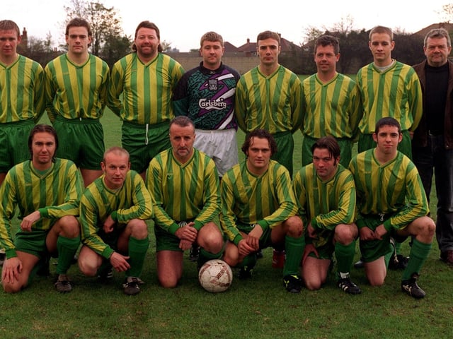 November 1996 and this is Pontefract Town who played in Division 2 of the West Yorkshire League. Pictured, back row from left, are Nicky Reynolds,  Jason Thornton, Kevin Whitton (manager), Gary Hanson, Alan Fisher, Ian Nicholson, Dave Beatty,  John Thornton (assistant coach). Front row, from left are Jamie Rhodes, Mick Thorpe, Philip Speight, Mark Metcalf, Paul Dunn and Darren Green.