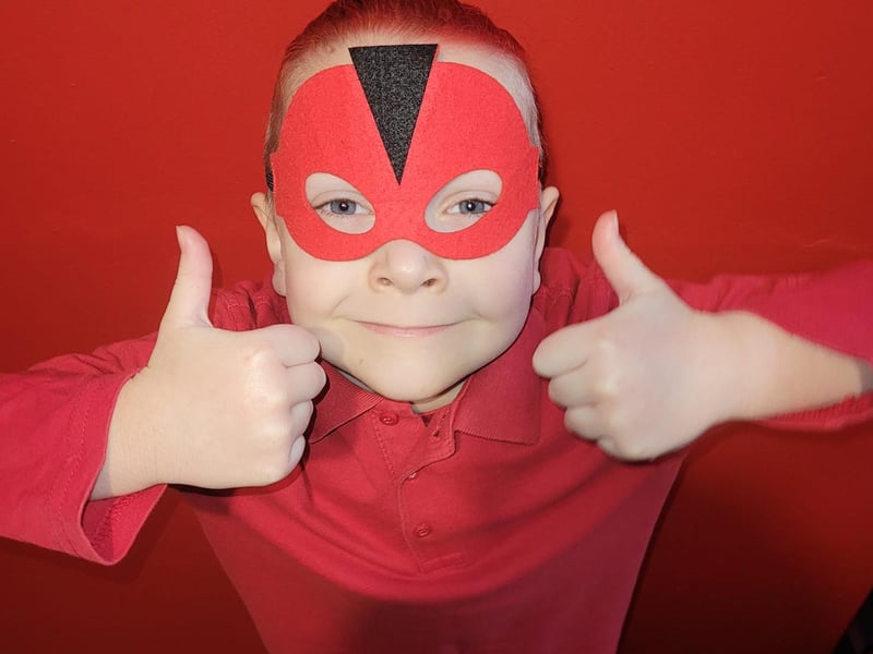 Alexandrea Louise Gray posted this photo of six-year-old Eric ahead of his 'super day'.