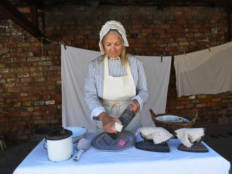 An important moment during a laundry work demonstration in the Vagrant Workyard at Ripon Workhouse Museum. (Picture Gerard Binks)