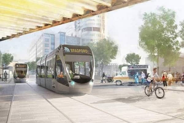 An artists impression of the West Yorkshire mass transit scheme.