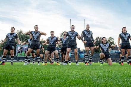 New Zealand perform the haka before their game against Leeds. Picture by Allan McKenzie/SWpix.com.