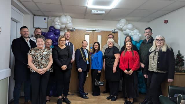Lord Mayor of Leeds, Councillor Dan Cohen and Lady Mayoress, Mrs Elayna Cohen (centre) with the Orchard Care Homes' team
