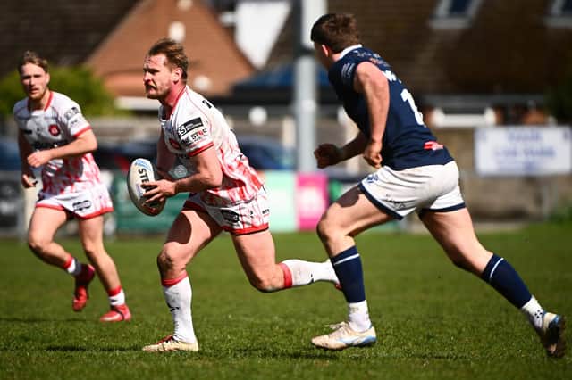 Former Leeds Rhinos hooker Brad Dwyer - seen on the ball for Salford against Swinton Lions earlier this month - has joined Castleford Tigers on a one-week loan. Picture by Olly Hassell/SWpix.com.