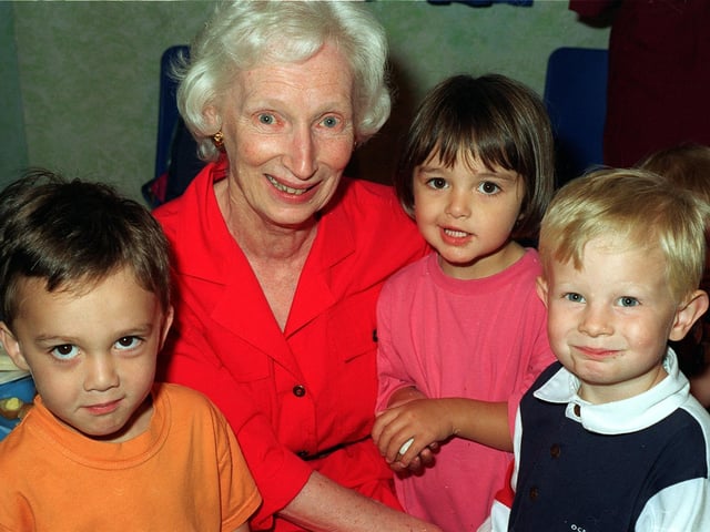 Founder of Adel Playgroup, Sheila Longbottom, was retiring after 31 years. A special party was held at Adel Methodist Church Hall to mark the occasion in July 1997 at which former playgroup children and staff were invited. Sheila is pictured with some of her former charges, twins Maximilian Emmott, left, and sister Harriet and Tom Baird.